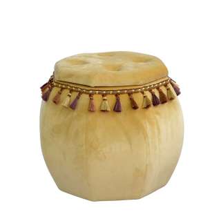 Stauraum Hocker im orientalischen Design Beige Samt