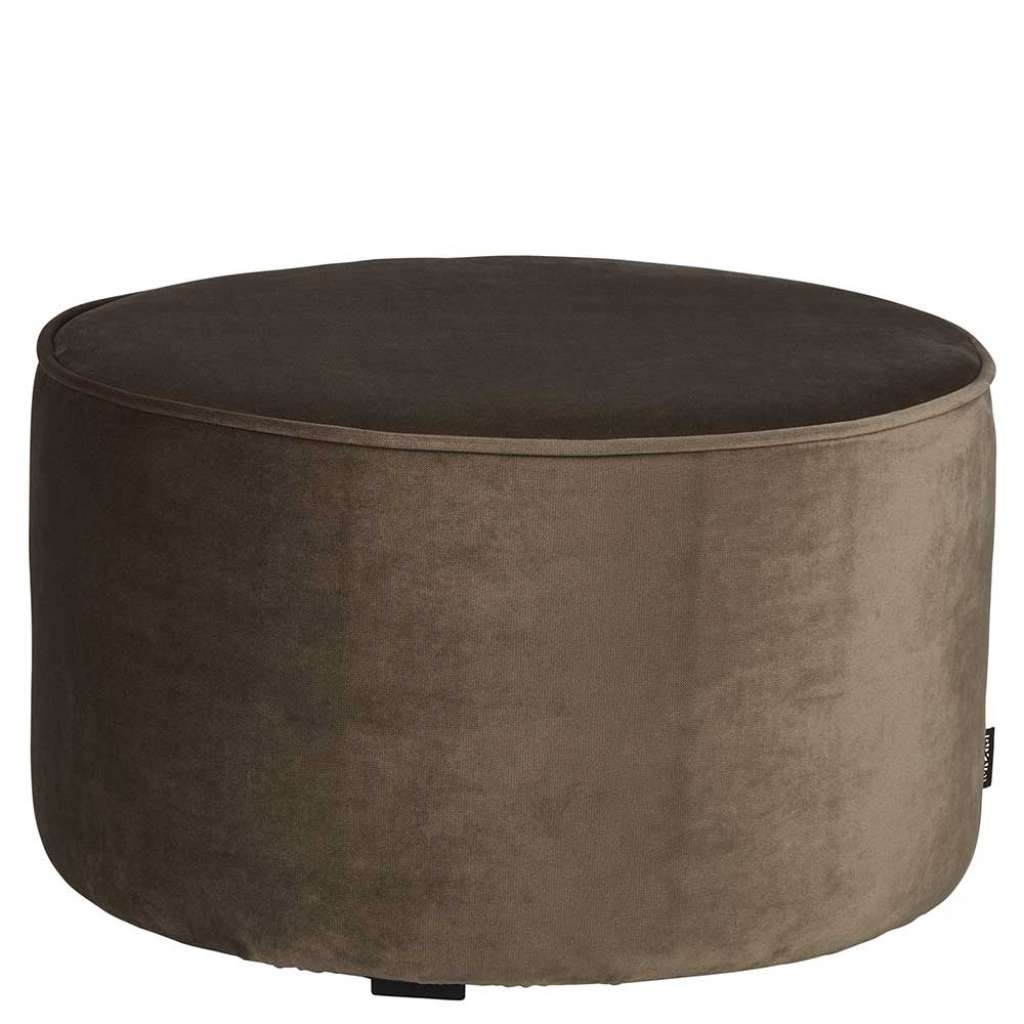Sitzpouf in Oliv Grün Samt 60 cm breit