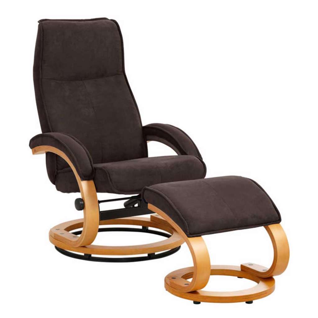 Lesesessel in Braun Microfaser drehbar (2-teilig)