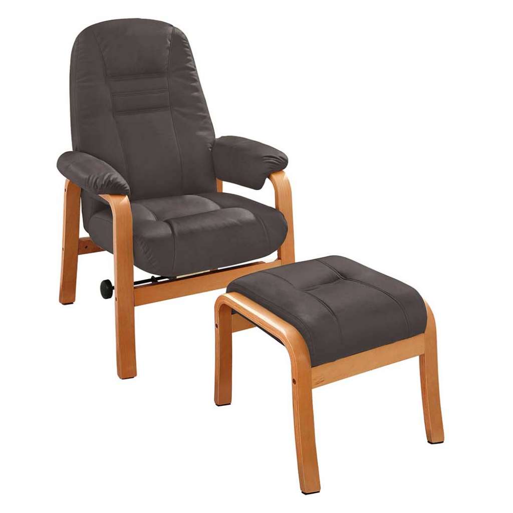 Sessel in Braun und Buchefarben Kunstlederbezug (2-teilig)