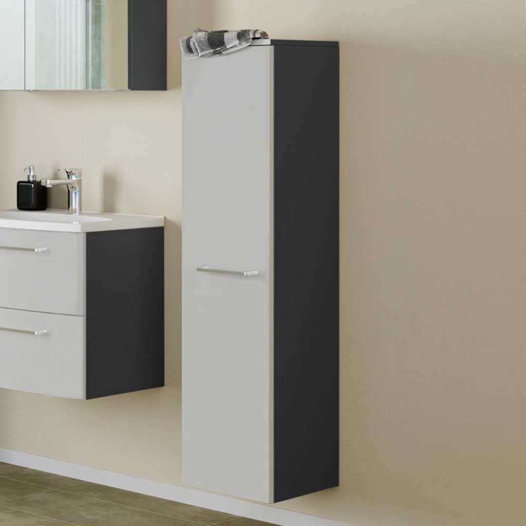 Badezimmer Hochschrank in Hellgrau Made in Germany