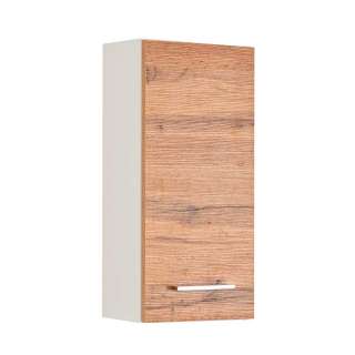 Badezimmer Hängeschrank in Wildeiche Optik und Weiß Made in Germany