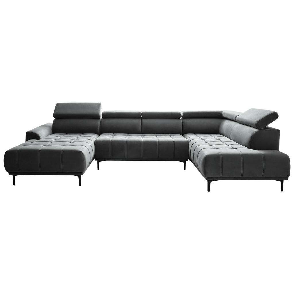 WOHNLANDSCHAFT Grau Velours