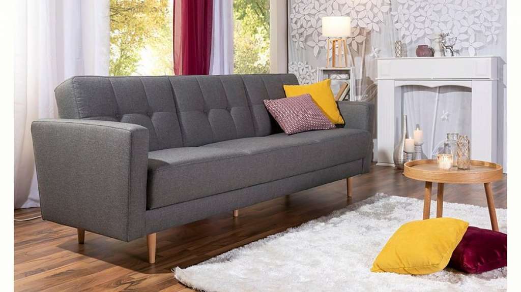 Max Winzer® 3-Sitzer »Jesper«, Schlafsofa mit Knopfheftung im Rücken, inklusive Bettkasten