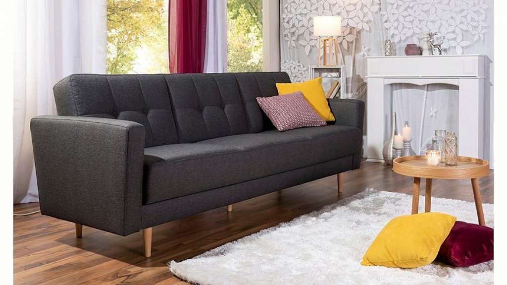 Max Winzer® 3-Sitzer »Jesper«, Schlafsofa mit Knopfheftung im Rücken, inklusive Bettkasten