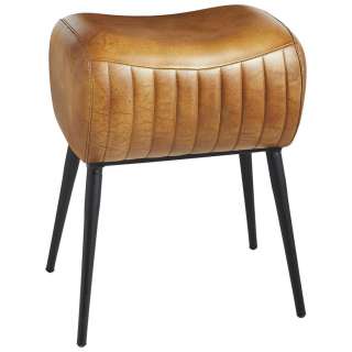 HOCKER Echtleder Braun, Schwarz