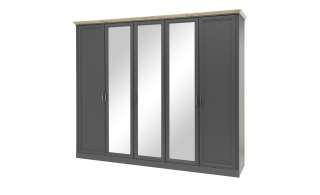 Drehtürenschrank, 5-türig  Varese ¦ grau ¦ Maße (cm): B: 266 H: 222 T: 64 Schränke > Schranksysteme - Höffner
