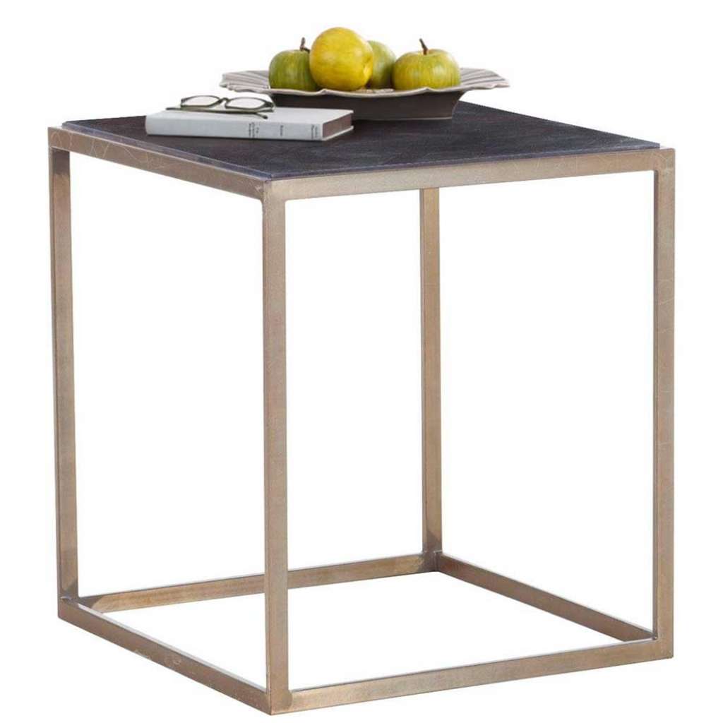 Beistelltisch in Anthrazit und Messingfarben 55 cm breit