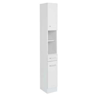 Bad Seitenschrank in Weiß 25 cm breit