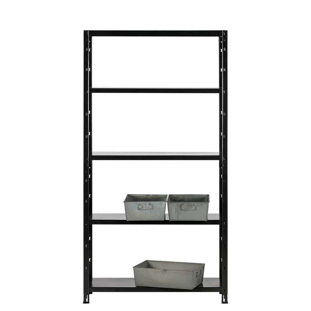 Stahl Regal in Schwarz 90 cm breit