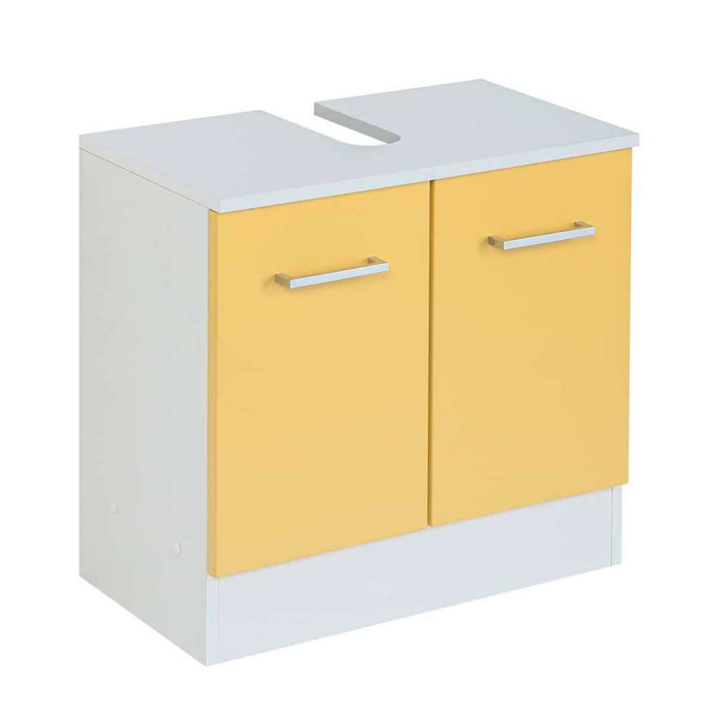 Waschkommode in Gelb und Weiß 60 cm breit