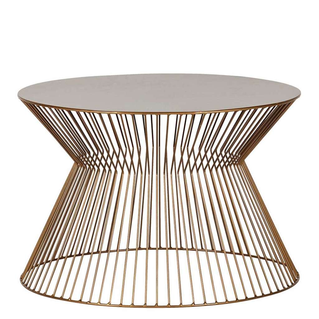 Couchtisch Set in Goldfarben Draht-Gestell (2-teilig)