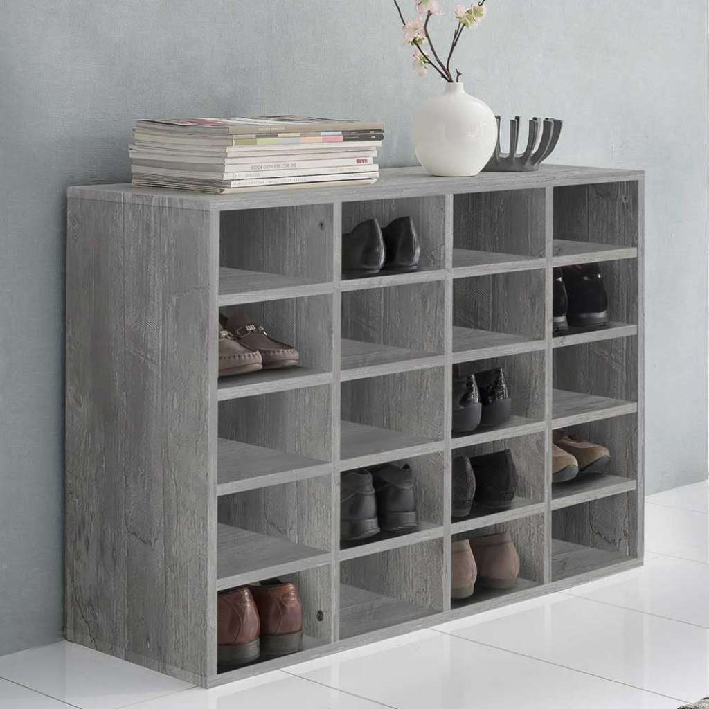 Standregal in Beton Grau Schuhe