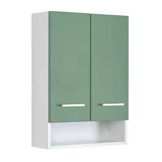 Bad Oberschrank in Grün und Weiß Made in Germany