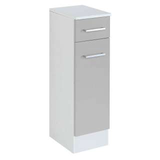 Badezimmer Unterschrank in Hellgrau und Weiß 25 cm breit