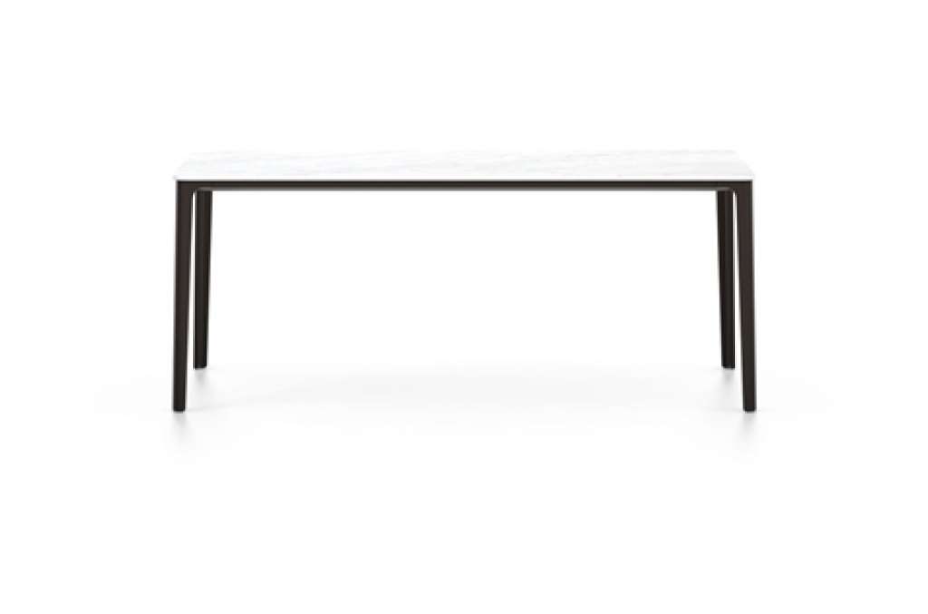 Vitra - Plate Esstisch - Gestell weiß pulverbeschichtet - Tischplatte Carrara Marmor - 180 x 90 cm - indoor