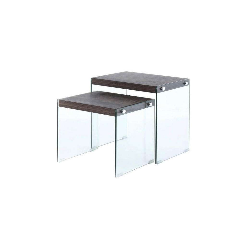 BEISTELLTISCHSET Braun, Klar