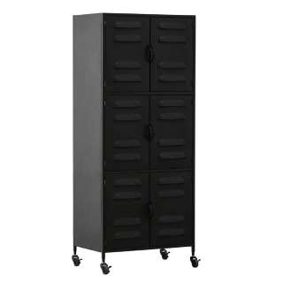 Rollen Hochschrank in Schwarz Eisen