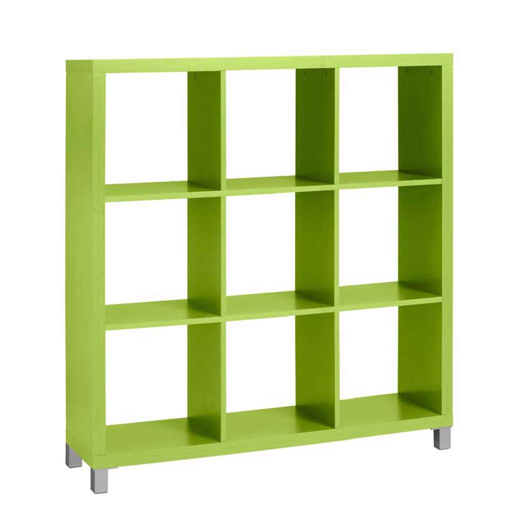 Design Bücherregal in Grün 9 Fächern
