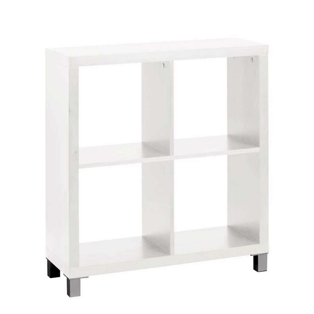 Weißes Regal mit vier Fächern modern