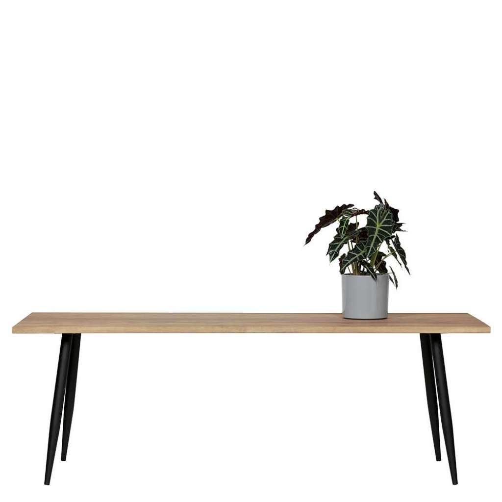 Esstisch mit Massivholzplatte 4-Fußgestell aus Metall