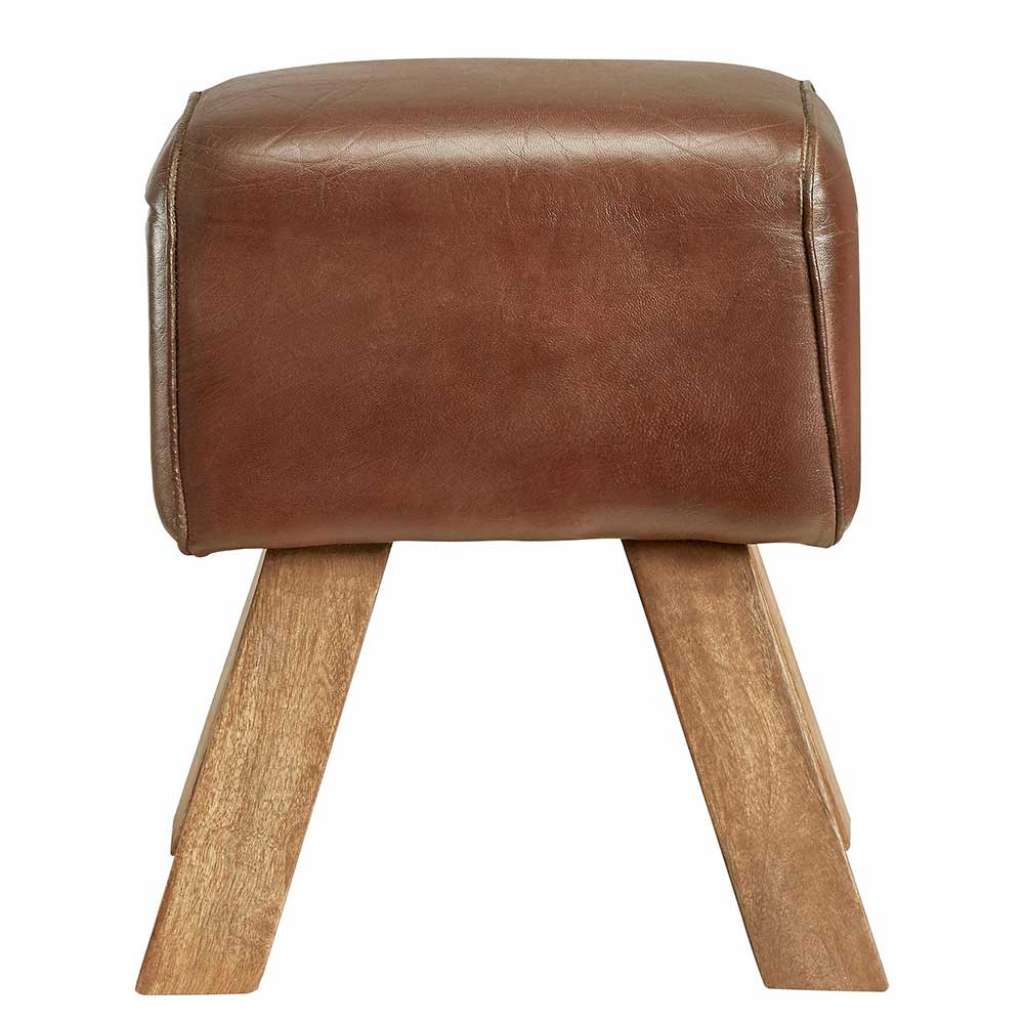 Leder Sitzhocker in Braun rustikalen Landhausstil