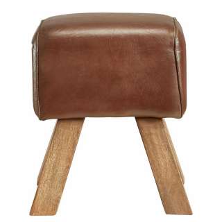 Leder Sitzhocker in Braun rustikalen Landhausstil