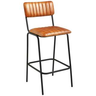 BARHOCKER Echtleder Braun, Schwarz