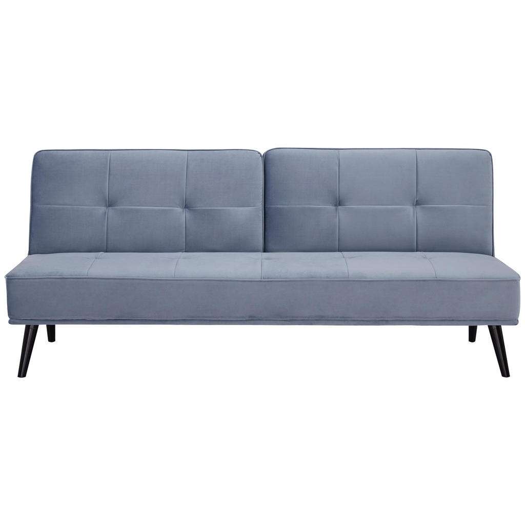 SCHLAFSOFA Samt Hellblau