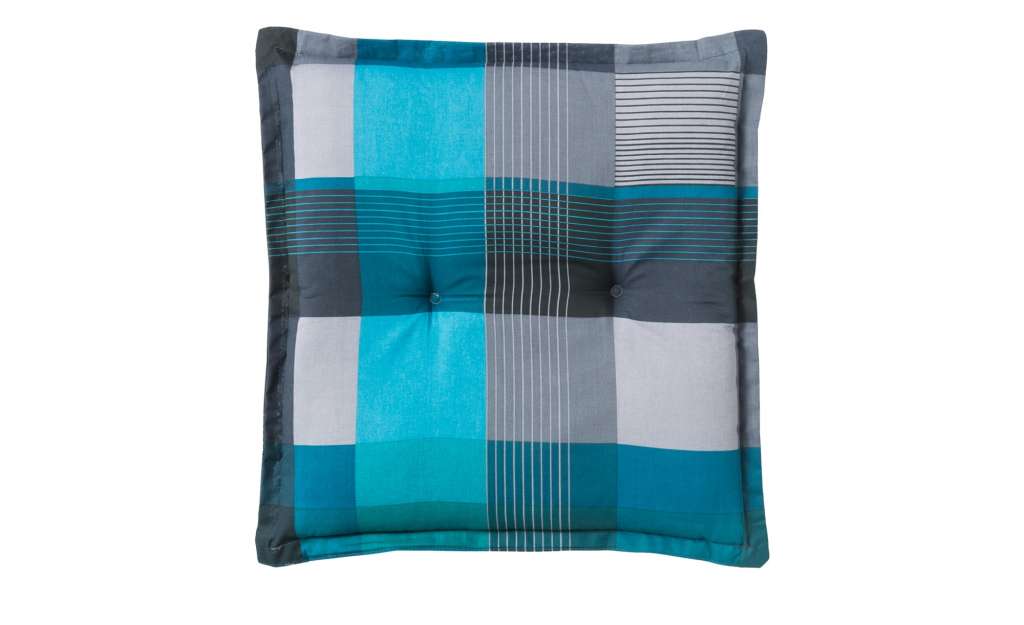 GO-DE Hockerauflage  Iris ¦ blau ¦ Druckstoff, 50% Baumwolle, 50% Polyester ¦ Maße (cm): B: 50 H: 7 Garten > Auflagen & Kissen > Gartenhocker-Auflagen - Höffner