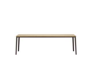 Vitra - Plate Esstisch - Gestell weiß pulverbeschichtet - Tischplatte Amerikanischer Nussbaum massiv geölt - 200 x 90 cm - indoor