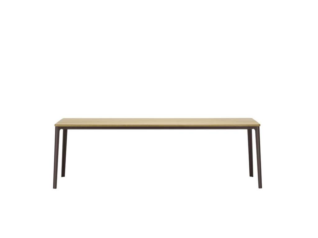 Vitra - Plate Esstisch - Gestell weiß pulverbeschichtet - Tischplatte Eiche geräuchert massiv geölt - 240 x 100 cm - indoor