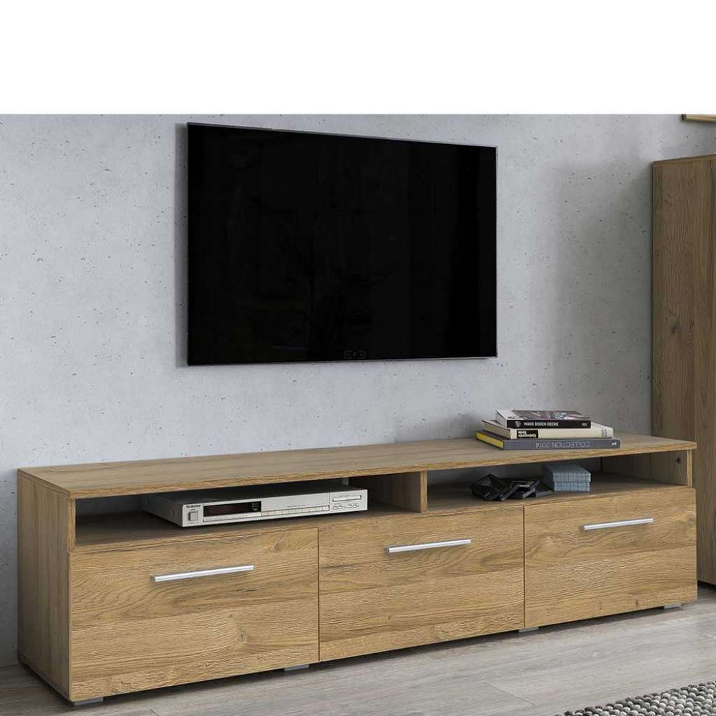 TV Board in Eichefarben Klappe