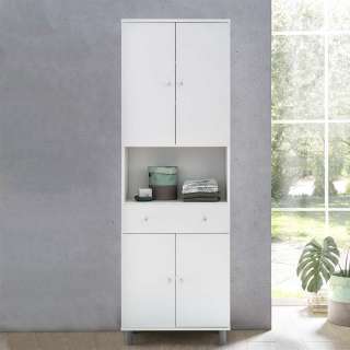 Weißer Schrank für Badezimmer 4-türig