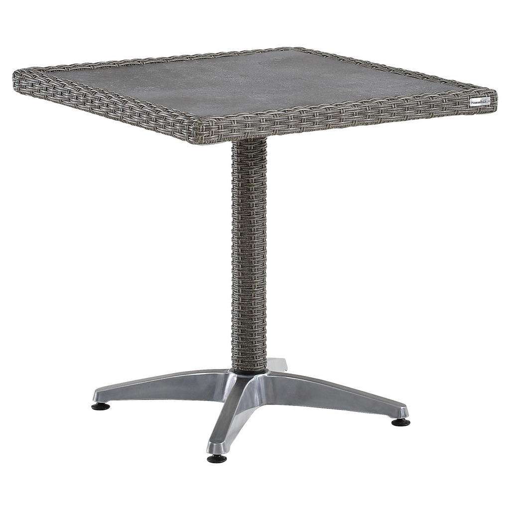 GARTENTISCH Metall, Kunststoff, Glas Grau, Alufarben