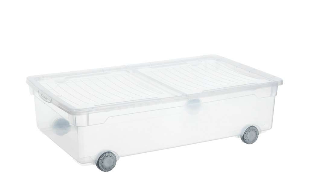 Aufbewahrungsbox mit Rollen ¦ transparent/klar ¦ Kunststoff ¦ Maße (cm): B: 40 H: 19,5 Aufbewahrung > Aufbewahrungsboxen > sonstige Aufbewahrungsmittel - Höffner