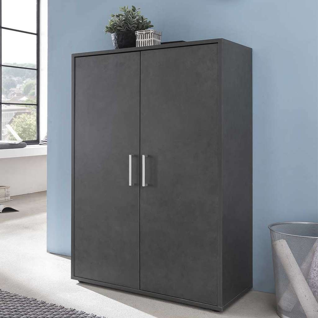Ordner Büroschrank in Dunkelgrau 2-türig