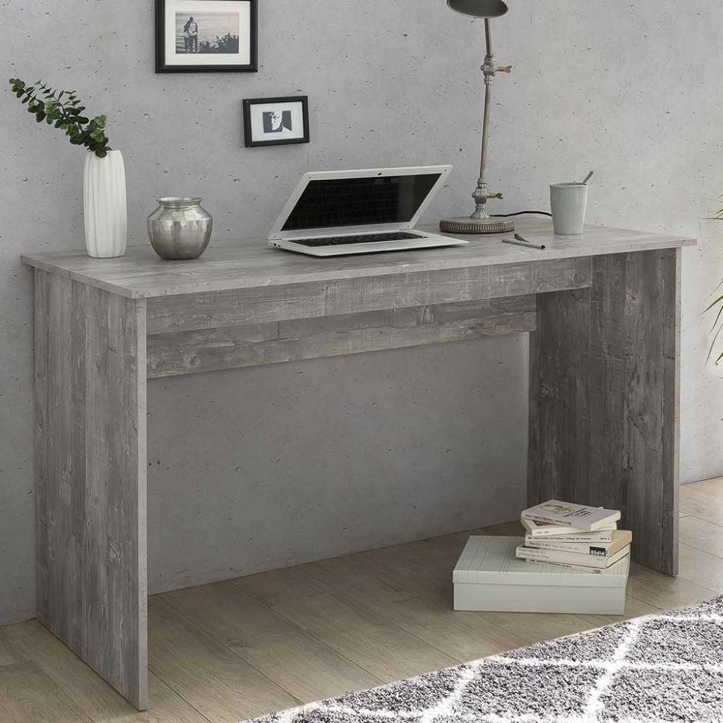 Bürotisch in Beton Grau Wangengestell