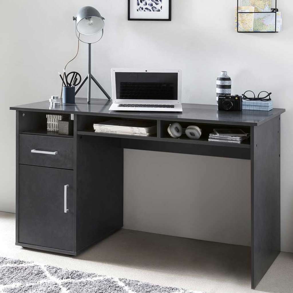 Designschreibtisch in Dunkelgrau 75 cm hoch