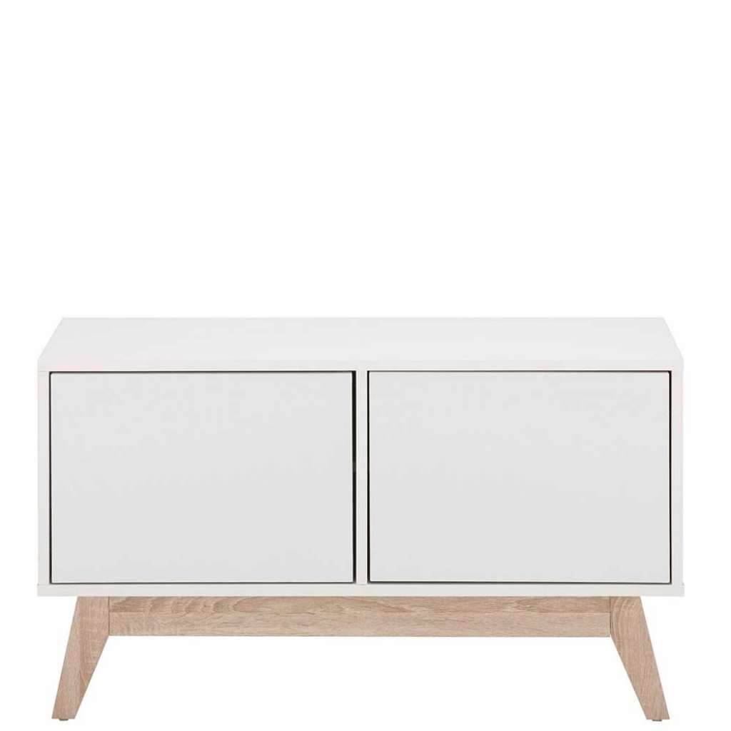 Türen Kommode in Weiß und Eichefarben Skandi Design