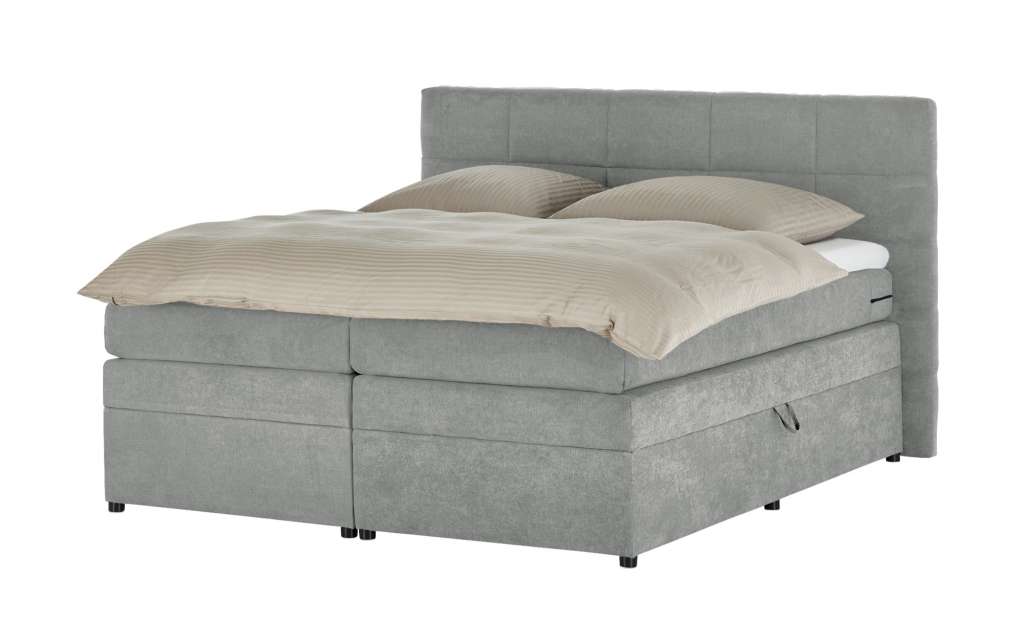 Boxspringbett  Suffolk ¦ grau ¦ Maße (cm): B: 204 H: 124 T: 212 Betten > Boxspringbetten > Boxspringbetten 180x200 - Höffner