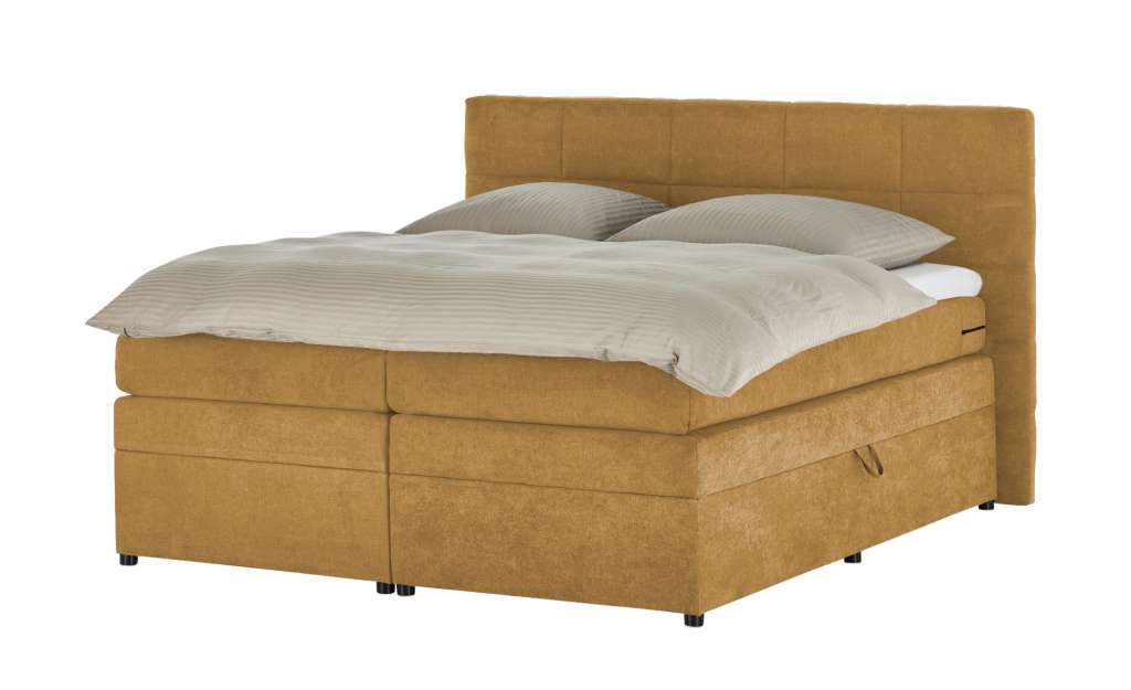 Boxspringbett  Suffolk ¦ gelb ¦ Maße (cm): B: 204 H: 124 T: 212 Betten > Boxspringbetten > Boxspringbetten 180x200 - Höffner
