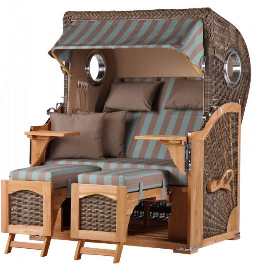 Strandkorb Rantum Teak PE grey Dessin 520