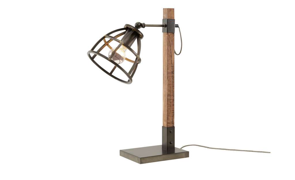 Tischleuchte, 1-flammig, Holz / Metall schwarz ¦ schwarz ¦ Maße (cm): H: 54 Ø: [17.0] Lampen & Leuchten > Innenleuchten > Tischlampen - Höffner