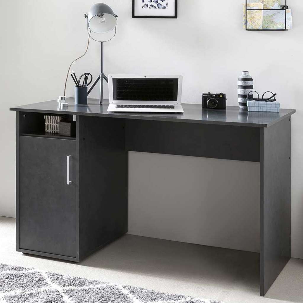 Büroschreibtisch in Dunkelgrau 125 cm breit