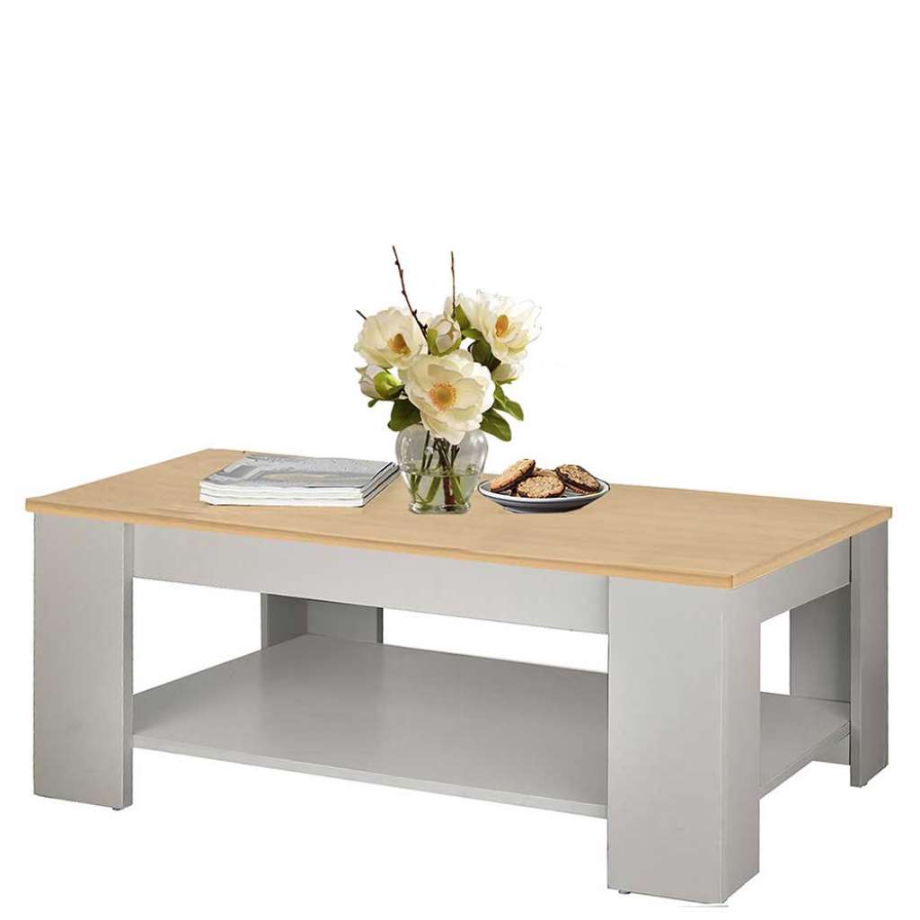 Sofatisch in Grau und Eiche Optik Landhaus Design