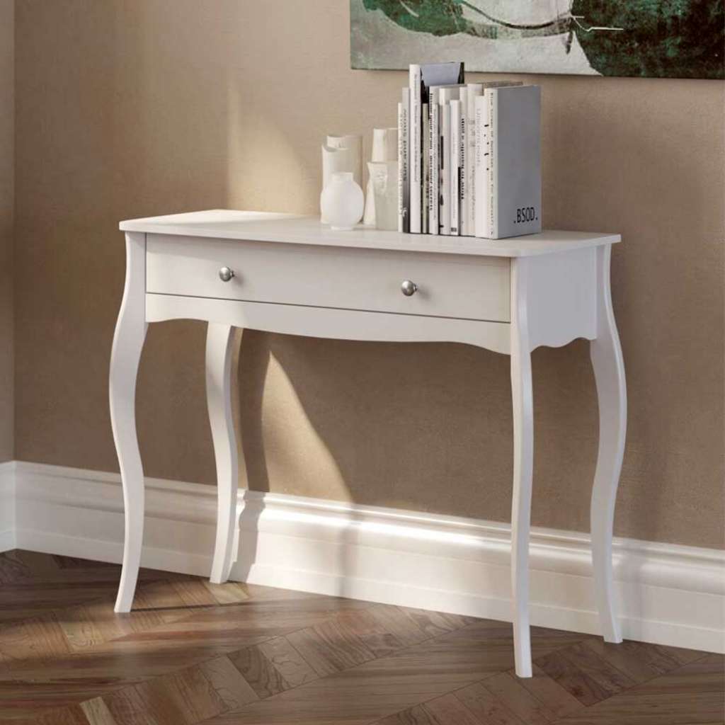 Barockstil Konsolentisch in Weiß 100 cm breit