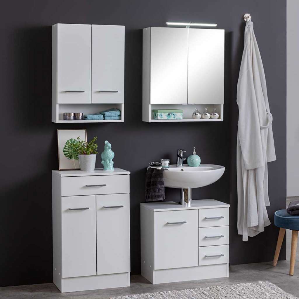 Badezimmermöbelset in Weiß Made in Germany (4-teilig)