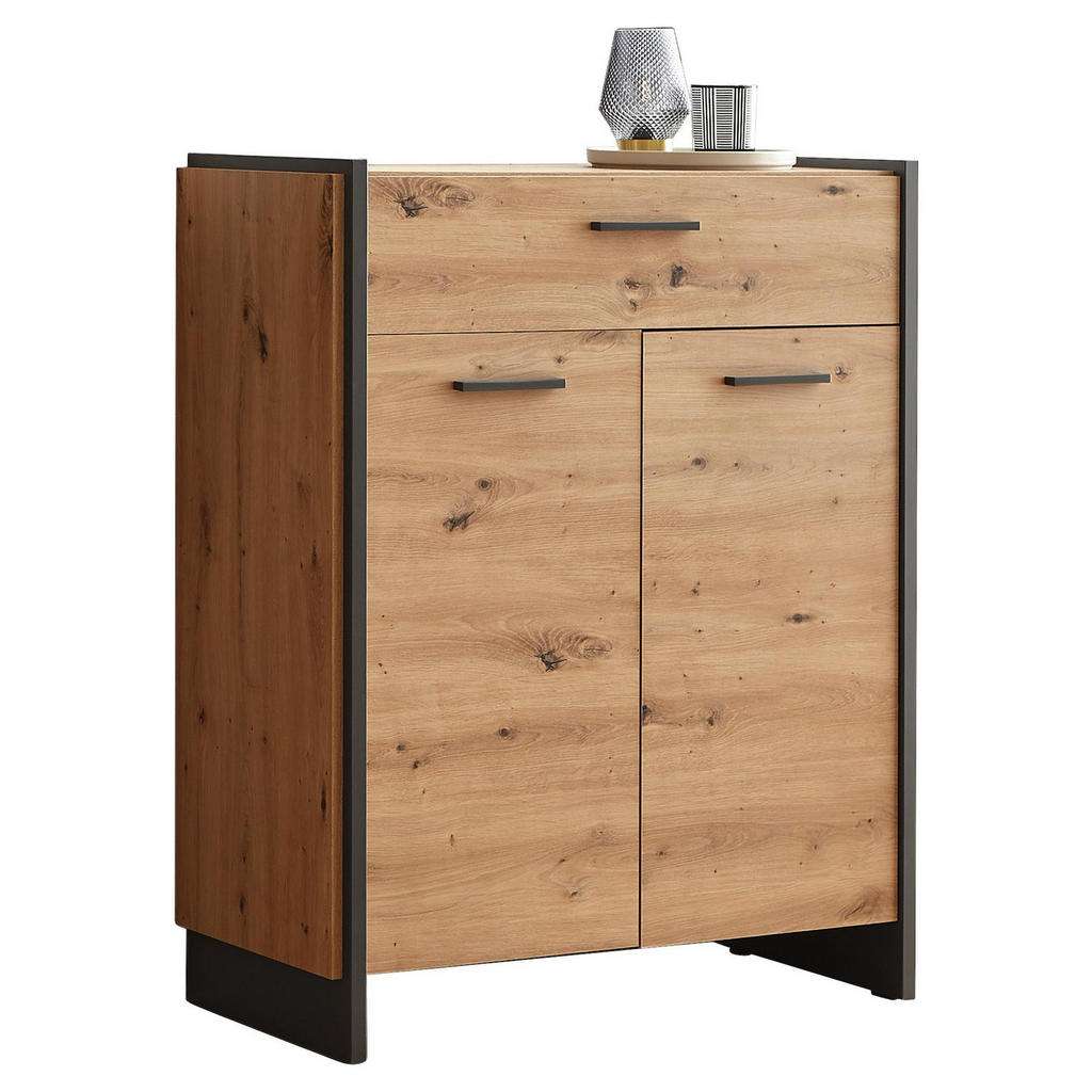 SCHUHSCHRANK Grau, Eichefarben
