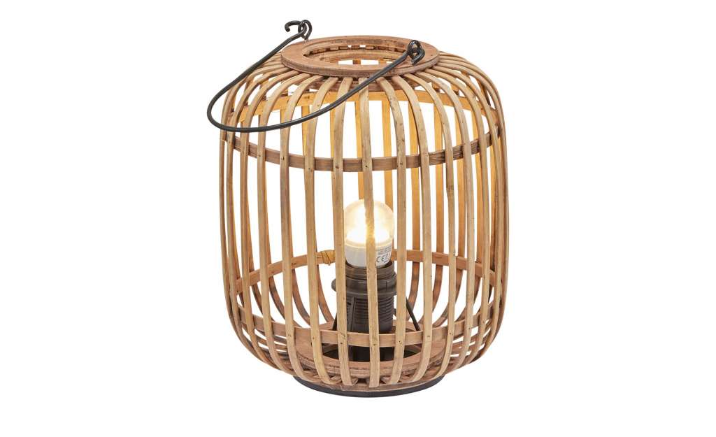 Tischleuchte, 1-flammig, Holzlamellen ¦ braun ¦ Naturprodukte ¦ Maße (cm): H: 25 Ø: 22 Lampen & Leuchten > Innenleuchten > Tischlampen - Höffner